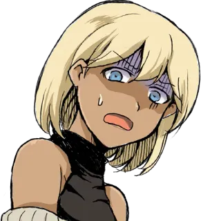 😰 b15a794e Аниме, Манга, Мультфильм, Девушка, Озабоченная, Беспокоится, Выражение лица whatsapp sticker