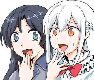 🤭 bccc79de Аниме девочки, Мультфильм, Друзья, Милые, Иллюстрация whatsapp sticker