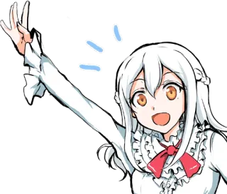 🙋‍♀️ bdcd2570 аниме девушка, весёлая, машет рукой, манга, счастливая, иллюстрация whatsapp sticker