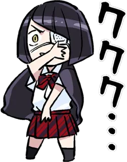 😎 9b835e7a クククク Аниме, Манга, Каваи, Девушка, Школьная форма, В шоке, Удивление telegram sticker