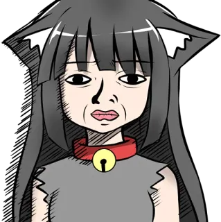 😐 13f50d17 девушка-кошка, аниме, манга, мультфильм, персонаж telegram sticker