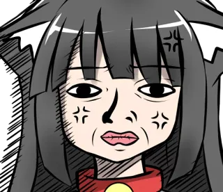 😶 2d1e566a Аниме, Девушка-кошка, Злой, Манга, Мультфильм, Лицо telegram sticker