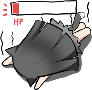 🤕 2e222d56 HP Аниме, Кот, HP, Полоска здоровья, Видеоигра, Мультфильм telegram sticker