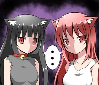 💬 445e3327 аниме, девушка-кошка, милый, каваий, красные глаза, ошейник с колокольчиком telegram sticker