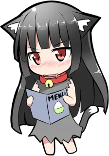 🤔 82758c97 MENU кот, аниме, каваи, меню, чиби telegram sticker
