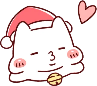 😘 03f10c23 cat, cartoon, christmas, heart, cute telegram sticker