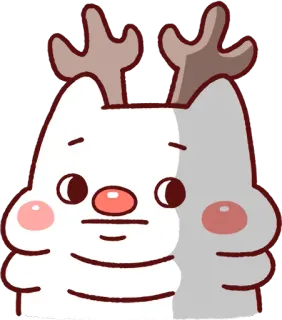 😐 7635eb37 cartoon, animal, cat, deer, cute telegram sticker