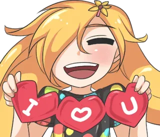 ❤ 54ef7046 I U herzen, liebe, süß, cartoon, mädchen, zuneigung, ausdruck, ich liebe dich telegram sticker