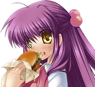🍔 0be71bc1 Anime, Gadis, Makan, Hamburger, Makanan, Imut telegram sticker