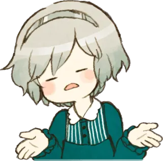 😑 5b6874d7 Anime, Meisje, Leuk, Chibi, Verward, Onzeker, Schouderophalen, Manga telegram sticker