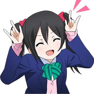 🤟 808bf5bc Nico Yazawa Love Live! Anime, Idol, Kawaii, Uniforme escolar, Lindo, Feliz, Nico Nico Nii, Love Live telegram sticker