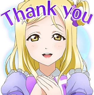 ☺️ 9fb4dab2 Thank you Аниме, Спасибо, Милый, Девушка, Блондинка, Благодарность, Добрый telegram sticker