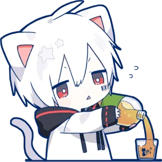 🥛 025a678e anime, kat, schattig, kawaii, cartoon telegram sticker