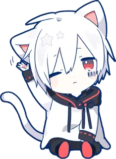 👋 e7a0f53f Chibi, Kat, Anime, Kawaii, Schattig telegram sticker