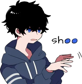 😑 3b452188 shoo mengusir, anime, marah, kartun, gestur whatsapp sticker