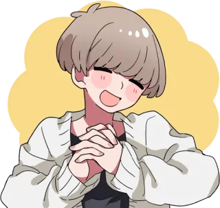 ☺️ fbdb1e1b Anime, Kartun, Lucu, Tersenyum, Senang, Karakter whatsapp sticker