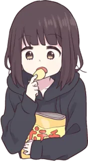 🍟 7f89cd78 Anime, Gadis, Cemilan, Keripik, Makan telegram sticker
