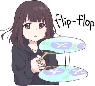 🎐 747d6aa6 flip-flop Anime, Slippers, Meisje, Manga, Cartoon, Sticker telegram sticker