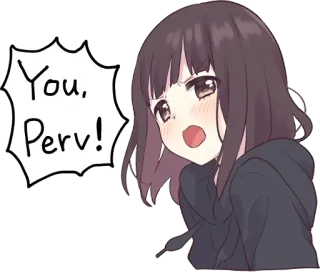 😡 9052df60 You, Perv! Anime, Belediging, Viezerik, Cartoon, Boos telegram sticker