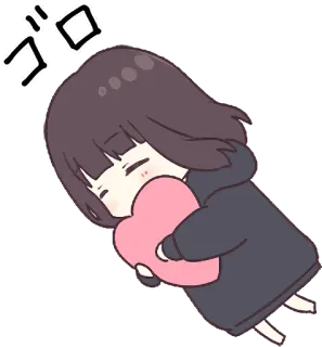😍 0fd36394 ゴロゴロ mignon, chibi, animé, coeur, manga, kawaii, dormant telegram sticker