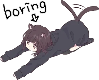๐ 0c67fcf7 boring cat, anime, boring, girl, cute telegram sticker