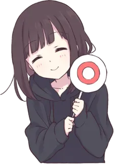 ๐ 3bd53b05 anime, girl, cute, happy, check mark, approval telegram sticker