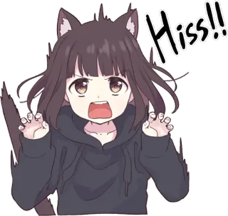 ๐ 700b2da0 Hiss!! anime, catgirl, hiss, cute, girl telegram sticker