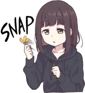 ๐ค 849628e3 SNAP anime, girl, butterfly, snap telegram sticker