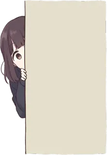 ๐ 91de66b9 anime, girl, peeking, cute, shy telegram sticker