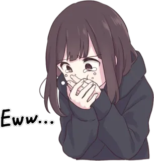 ๐คข 9a150cd7 Eww... eww, disgust, anime, girl, disappointed telegram sticker