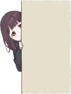 ๐ f60631de anime, girl, peeking, sticker telegram sticker