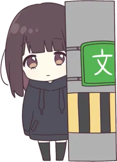 👀 5820e1a5 文 อนิเมะ, ผู้หญิง, น่ารัก, สถานี, ญี่ปุ่น whatsapp sticker