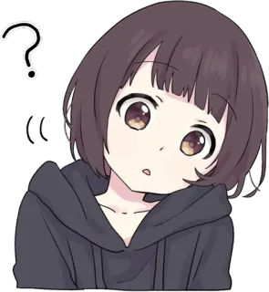 ❓ 27cc6c22 gadis anime, tanda tanya, imut, bingung, kartun, gadis telegram sticker