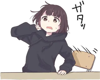 😱 5e518c25 ガタッ Anime, gadis, sekolah, takut, terkejut telegram sticker