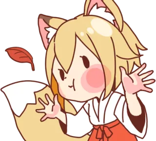 👐 b840adb9 Senko-san Helpful Fox Senko-san anime, vos, Senko, schattig, kawaii, oren, staart telegram sticker