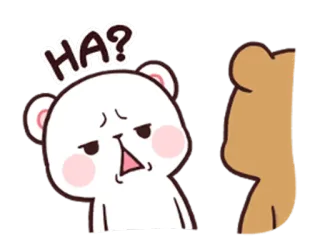 🤨 a5ea9583 HA? ステッカー, クマ, 質問, 漫画 telegram sticker