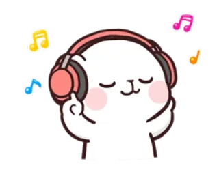 🎶 e1cdb1ae 漫画, ヘッドホン, 音楽, かわいい, 可愛い telegram sticker