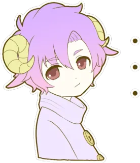 😕 05d211cc Anime, Chibi, Fofo, Chifres de carneiro, Demônio, Desenho animado, Adesivo whatsapp sticker