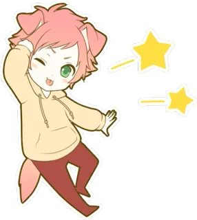 😉 9511e771 Chibi, Anime, Orelhas de cachorro, Varinha mágica, Kawaii whatsapp sticker