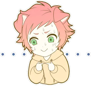 😅 c4cb4677 Anime, Fofo, Chibi, Envergonhado, Orelhas de cachorro whatsapp sticker