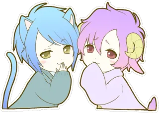 😏 cf216676 Anime, Menino gato, Menino ovelha, Chibi, Fofo, Desenho animado, Adesivo whatsapp sticker
