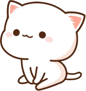 ☺️ 62af6243 кот, милый, каваий, животное, наклейка whatsapp sticker