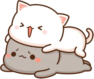 😆 65b64745 кот, милый, животное, каваи, счастливый whatsapp sticker