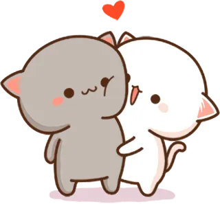 😘 969baa1c кот, любовь, каваий, милый, персик, гома whatsapp sticker