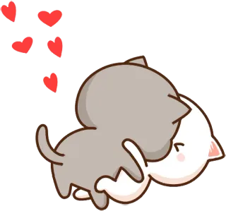 😘 eac6e374 кот, любовь, поцелуй, милый, мультфильм whatsapp sticker