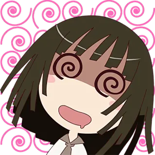 😵 3db3e651 anime, dizzy, cartoon, expression, face, cute whatsapp sticker