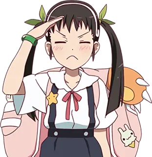 😑 7b364dc5 anime, girl, salute, cute whatsapp sticker