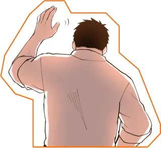 👋 24a39a87 personne, homme, salut, geste, au revoir, dessin animé telegram sticker