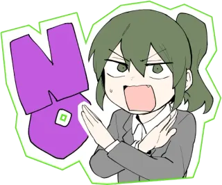 🙅‍♂️ 75dc75a1 NO rejet, refus, dessin animé, animé, femme, négatif, désapprobation telegram sticker