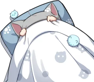 🙈 4c9d3ea0 gatto, gattino, dormire, carino, animale, animale domestico, letto telegram sticker